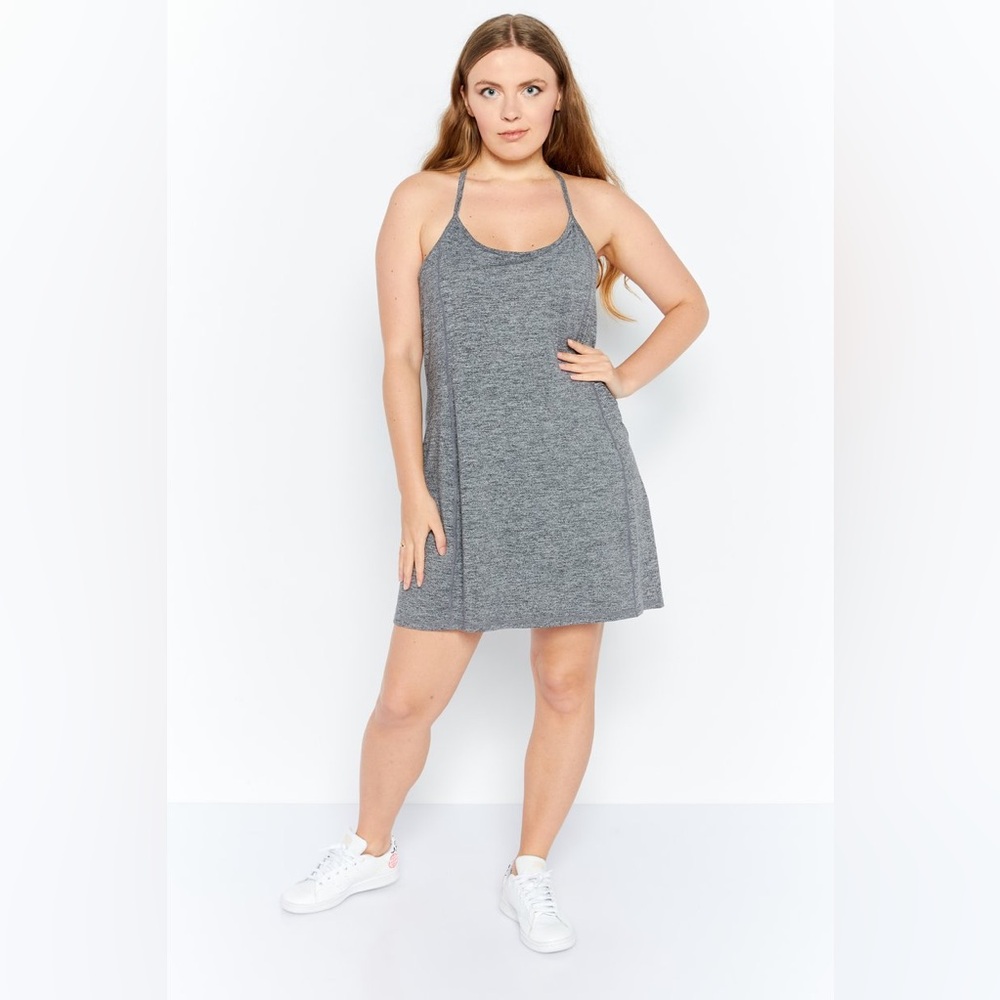 Calvin Klein M Sports Fit Sleeveless Space Dye Dress Grey black performance